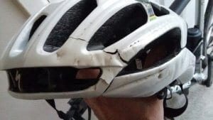 Broken helmet