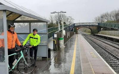 A handful of riders brave the bad weather